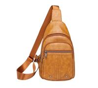 Walopola Sac à bandoulière pour femme, sacs de poitrine de voyage pour femme - Sac à dos tendance en cuir PU souple - Portefeuille à bandoulière unique en cuir synthétique souple, jaune, Voir