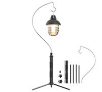 Walopola Support de Lampe d'extérieur pour Le Camping - Pied de Lampe Pliable télescopique en métal | Poteau de Lanterne Portable pour Smartphone, trépied de Lampe antirouille pour appareils Photo,