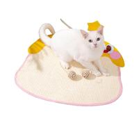 Walopola Tapis griffoir pour chat suspendu | Coussin griffoir Star Natural | Protection de meubles pour chat avec balle jouet pour animaux de compagnie, canapé, salon