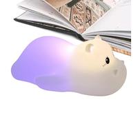 Walopola Veilleuse en silicone - Lampe LED en forme d'hippopotame en silicone - Lampe tactile colorée rechargeable pour tout-petits pour les occasions spéciales, famille
