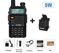 Walperforé Tokyo ie Baofeng UV-5R 5W True Haute Puissance Ham Radio Longue Portée 10km FM Portable UV5R touristes Bande Radio Bidirectionnelle Comunicador - Type UV5R-5W Add Bag-B-EURO