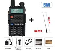 Walperforé Tokyo ie Baofeng UV-5R 5W True Haute Puissance Ham Radio Longue Portée 10km FM Portable UV5R touristes Bande Radio Bidirectionnelle Comunicador - Type UV5R-5W Add NA773-EURO