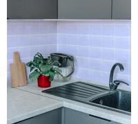 WALPLUS 100 PCS blanc vinyle stickers carrelage 15x15cm Étanche carrelage salle de bain coller et à décoller Carrelages Résistants à la chaleur carrelage adhesif pour un budget économique à domicile