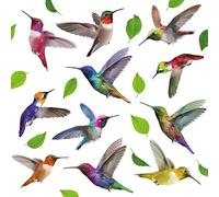 WALPLUS 29 Pcs Colibri Stickers Fenetre Autocollant Oiseaux Vitre Anti Collision Papillon, fleur et oiseaux statiques sticker pour vitre pour la protection contre les impacts d'oiseaux