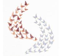 WALPLUS 40pcs 2 Styles et 3 Tailles Floral 3D Papillons Mix Or Rose et Holographique Argent Mural Stickers Décorations Butterfly Set Home Decor Wall Décalcomanies pour Chambre Anniversaires Mariages