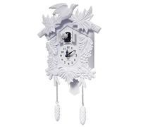 WALPLUS Blanc Horloge Coucou Moderne Carillon Horaire Mouvement à Quartz Pendules À Coucou Volume Réglable Horloge Originale pour la Maison Bureau Décoration