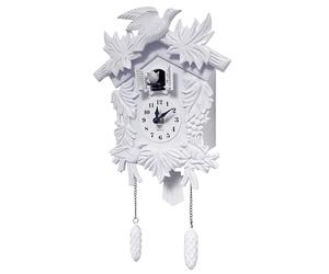 WALPLUS Blanc Horloge Coucou Moderne Carillon Horaire Mouvement à Quartz Pendules À Coucou Volume Réglable Horloge Originale pour la Maison Bureau Décoration
