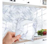 WALPLUS Carrelage Adhesif Mural Cuisine 15x15cm Peler et Coller Carrelage Adhesif Mural Salle de Bain Moderne Marbre Blanc Crédence Adhésive Cuisine Mise à Jour Credence Adhesive Aalle de Bain 24pcs