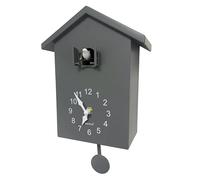 WALPLUS Horloge Coucou Moderne Carillon Horaire Coucou Moderne Volume Réglable Horloge Coucou Bois Mur Pendulaire à Piles Gris Horloge Coucou la Décoration du Salon de la Maison du Bureau de l'Hôtel