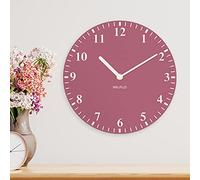 WALPLUS Horloge Murale Classique de 30 cm de diamètre et 2,5 cm de Profondeur - Rose Framboise - Décoration de Maison, Bureau, Chambre à Coucher, Salon, idée Cadeau
