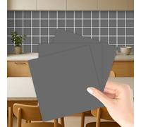WALPLUS Lot de 50 Pièces Credence Adhesive pour Cuisine 15x15 cm Carrelage Adhesif Mural Cuisine Peler et Coller Carreaux Adhesif Salle de Bain Amovible Gris Stickers Muraux Cuisine