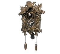 WALPLUS Marron Vintage Coucou Horloge Volume Réglable Horloge Coucou avec Oiseau Cui Sort Carillon Horaire Pendules à Coucou pour la Maison Bureau Décoration Vintage