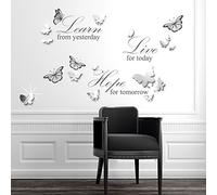 Walplus Miroir 3D Papillons 50 x 70 cm Stickers muraux amovibles Autocollant Mural Art Decal Vinyle Décoration Maison Salon Chambre Bureau Décor Papier Peint Enfant Cadeau