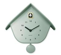 WALPLUS Pendule Murale Coucou Horloge Murale Horloge Coucou Chalet Vintage Moderne Décoration Salon Chambre Enfants Maison Vert Menthe Fenêtre Dorée