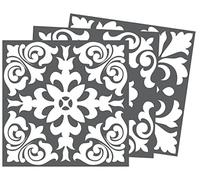 WALPLUS Stickers Carrelage Credence Adhesive Pour Cuisine Stickers Muraux Auto-Adhésif Résistant à l'huile Imperméable à l'eau Réutilisable Amovible Maison Dark Grey Spanish Renaissance 24pcs 15cm(6")