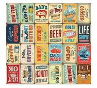 Walplus Stickers Muraux Collage 152x161cm Signe en Métal Style Vintage Amovible en Vinyle Autocollant Murale Art Stickers Décoration DIY Salon Chambre Décor Papier Peint Multicolore