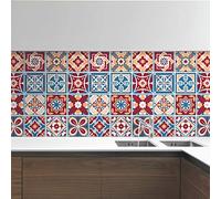 WALPLUS Westminster Lot de 24 autocollants muraux en vinyle pour carrelage de cuisine 15 cm