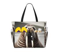 Walrus In The Sea Sac de voyage grande capacité pour femme Sac fourre-tout de plage Sac de sport, pour voyage, gym, vacances