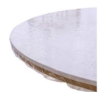 Walrus Nappe ajustée en Vinyle Transparent - Imperméable - Résistante - Élastique - Bords élastiques - Protection en Plastique pour Table Ronde