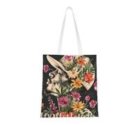 Walrus Sac fourre-tout réutilisable pliable en toile pour voyage, plage, gym, travail, école, Thug Life Flowers, Taille unique