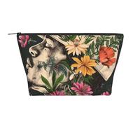 Walrus Trousse de maquillage trapèze avec impression artistique élégante pour cosmétiques et cadeaux pour femmes et filles, Thug Life Flowers, Taille unique, Trousse de maquillage