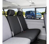 Walser 10521 Housse de Voiture Transporter sur Mesure, Housse de siège en Tissu Anthracite Compatible avec VW T6, Double Banc à l'arrière