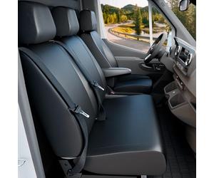 Walser 11497 Housse de Voiture Transporter sur Mesure, Housse de siège en Similicuir Anthracite Compatible avec Renault Trafic II, Opel Vivaro, Nissan Primastar, Banc Simple et Double