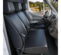 Walser 11524 Housse de Voiture Transporter sur Mesure, Housse de siège en Similicuir Anthracite Compatible avec VW T6, Double Banc à l'avant