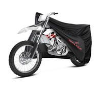 Walser Bâche de Protection Moto Indoor Stretch, bâche de Protection Moto 100% adaptée, Garage Moto intérieur, Couverture Scooter résistante à l'hiver, Couverture Moto Noir XL 255x110x135 cm