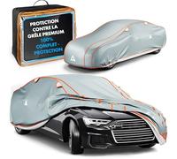 WALSER Bâche de voiture anti-grêle, Récompense Très Bon* housse de protection anti-grêle, Certifié par le TÜV Autriche* bâche contre la grêle Perma Protect Complete, Couverture de garage Taille 1 gris