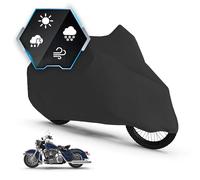 Walser Bâche Moto All Weather Basic L, bâche Moto 100% étanche Outdoor, bâche Moto Protection Toute l'année, bâche Moto, bâche Moto Accessoires Noir 250x100x130 cm
