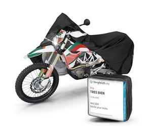 WALSER Bâche Moto XL, Mention Très Bien* bâche Moto étanche, Housse de Protection Motocyclette Noir 255x11x135 cm
