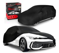 WALSER Bâche Voiture/Housse de Protection Auto Extérieure All Weather Basic - 100% Imperméable et Résistante aux Intempéries, Protection UV, Neige et Poussière, Taille 2, Noir