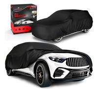 WALSER Bâche Voiture/Housse de Protection Auto Extérieure All Weather Basic - 100% Imperméable et Résistante aux Intempéries, Protection UV, Neige et Poussière, Taille 8, Noir