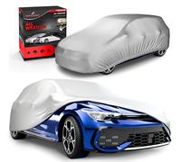 WALSER Bâche Voiture/Housse de Protection Auto Extérieure All Weather Basic - 100% Imperméable et Résistante aux Intempéries, Protection UV, Neige et Poussière, Taille 2, Argent
