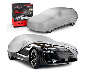 WALSER Bâche Voiture/Housse de Protection Auto Extérieure All Weather Basic - 100% Imperméable et Résistante aux Intempéries, Protection UV, Neige et Poussière, Taille 5, Argent