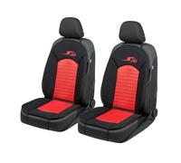 Walser CarComfort Housse de siège de Voiture S-Race 2 pièces, Mention Très Bien* Universel Housse de siège et Coussin de Protection pour Voiture Rouge/Noir