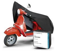 WALSER Bâche Moto S, Mention Très Bien* bâche de Couverture Compatible avec Vespa étanche, Couverture Scooter, Bâche Compatible avec Vespa, Couverture Moto, Couverture Scooter Noir 185x90x110 cm