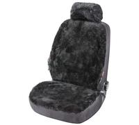 Walser Housse de siège Auto en Peau d'agneau Iva, 100% Peau de Mouton Housse de siège pour Voiture, 1 pièce de Fourrure d'agneau Housses de sièges Avant de Voiture Anthracite
