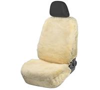 WALSER Housse de siège auto en peau d'agneau Mona, 100% peau de mouton Housse de siège pour voiture, 1 pièce de fourrure d'agneau housses de sièges avant de voiture beige