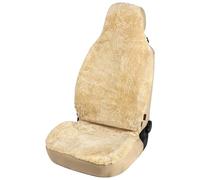 Walser Housse de siège Auto en Peau d'agneau Zoya, 100% Peau de Mouton Housse de siège pour Voiture, 1 pièce de Fourrure d'agneau Housses de sièges Avant de Voiture Beige