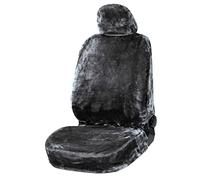 Walser Housse de siège de Voiture Teddy, Housse de siège en Fourrure Artificielle, Housse végétalienne en Optique de Fourrure Anthracite
