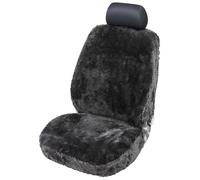 Walser Housse de siège en Peau d'agneau pour Voiture, 100% Peau d'agneau pour siège 95% de automóviles (Voiture/Berlina/SUV/Camioneta/Furgoneta), 1 Housse de siège Trish Noir