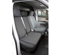 WALSER Housses de siège pour fourgonnettes compatible avec VW Crafter, Mercedes Sprinter, banquette double avant, banquette divisible (évidement table)