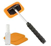 Walser Nettoyeur de vitres pour Voiture, Nettoyeur intérieur de vitres de Voiture Fonction télescopique 26-42 cm Extensible, Nettoyeur de Pare-Brise INCL. 2 Chiffons Microfibres + Vaporisateur