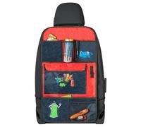 WALSER Organisateur de siège de voiture pour enfants, Organisateur de protection de dossier de voiture Graffiti avec poches pour enfants 70x40cm Bleu