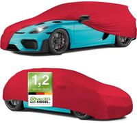 WALSER Premium Couverture voiture Indoor Stretch Plus Vainqueur de la qualité Très bon* Couverture voiture hiver Couverture voiture bâche hiver Couverture voiture hiver Taille 2 rouge