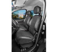 Walser Premium Housse de siège Voiture Compatible avec Le VW Caddy Compatible avec 2 sièges Simples à l'avant en Simili Cuir à partir de 2015 - Aujourd'hui