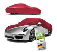 WALSER Premium Housse de Voiture d’intérieur - Protection complète, Tissu élastique et Respirant, Anti-poussière, Doublure Douce, Ajustement serré, Indoor Stretch Plus, Taille 2 Voiture Rouge