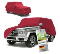 WALSER Premium Housse de Voiture d’intérieur - Protection complète, Tissu élastique et Respirant, Anti-poussière, Doublure Douce, Ajustement serré, Indoor Stretch Plus, Taille 10 SUV ou Van Rouge